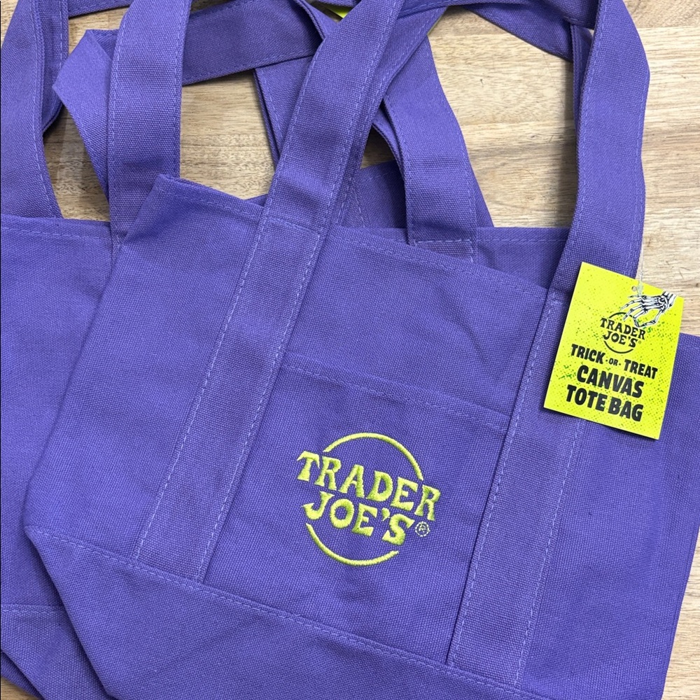 Trader Joe's Purple Canvas Tote Bag